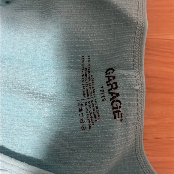 Garage Blue Ribbed Crop Tank Top - Picture 2 of 3